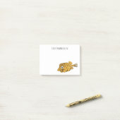 Post-it® Illustration de boxfish jaune (Sur un bureau)