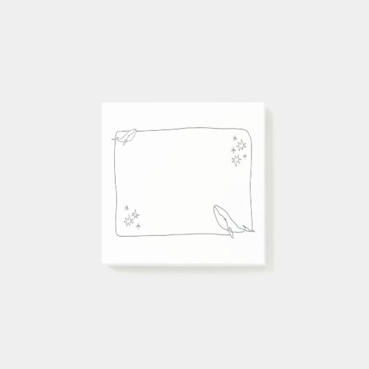 Post-it® Illustration de cadre d'art en ligne, Baleine (Devant)