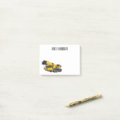 Post-it® Illustration de camion de grue (Sur un bureau)