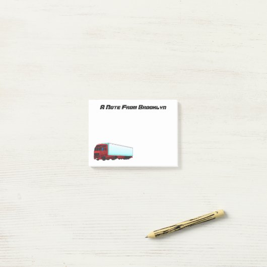 Post-it® Illustration de camion roumain (Sur un bureau)