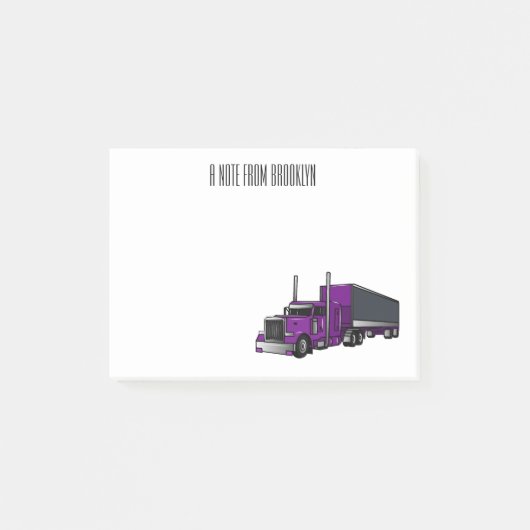 Post-it® Illustration de camion semi-remorque (Devant)