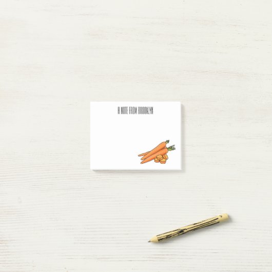 Post-it® Illustration de carotte (Sur un bureau)