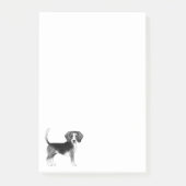 Post-it® Illustration De Chien Beagle En Noir Et Blanc (Devant)