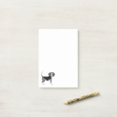Post-it® Illustration de chien Beagle mignon en noir et bla (Sur un bureau)