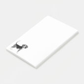 Post-it® Illustration de chien Beagle mignon en noir et bla (Incliné)