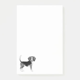 Post-it® Illustration de chien Beagle mignon en noir et bla