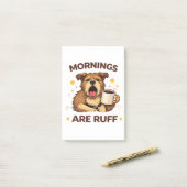 Post-it® Illustration de chien confortable (Sur un bureau)