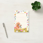 Post-it® Illustration de chien Fleurs printanières mignonne (Bureau)