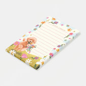 Post-it® Illustration de chien Fleurs printanières mignonne (Incliné)