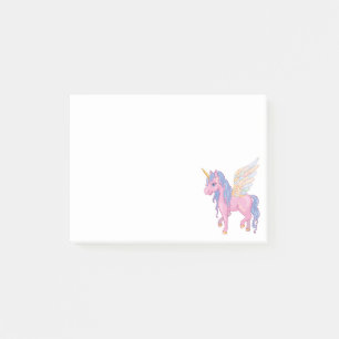 Post-it® Illustration de Cute Unicorn avec ailes arc-en-cie