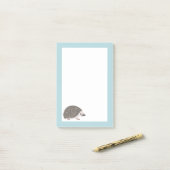 Post-it® Illustration de dessin animé mignon de hérisson py (Sur un bureau)