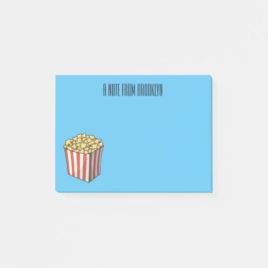 Post-it® Illustration de dessin animé Popcorn (Devant)