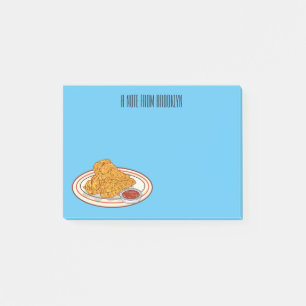 Post-it® Illustration de dessin animé sur le poulet frit