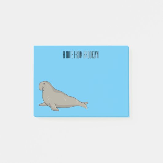 Post-it® Illustration de dessin de phoque éléphant (Devant)