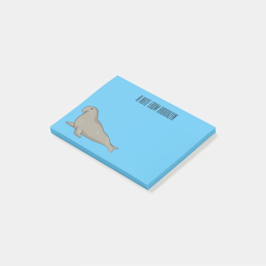 Post-it® Illustration de dessin de phoque éléphant (Incliné)