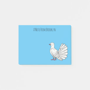Post-it® Illustration de dessin d'oiseau pigeon sauvage