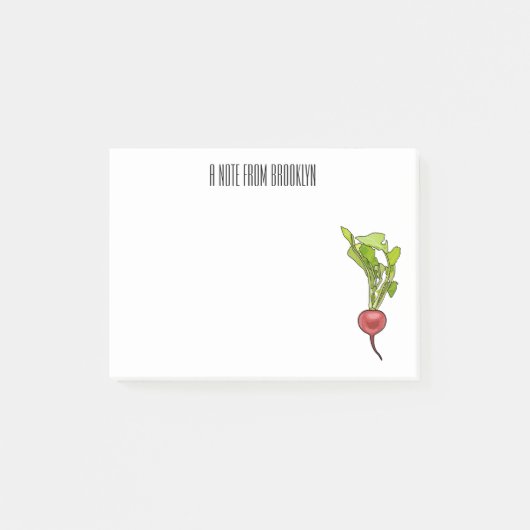 Post-it® Illustration de dessin Radish (Devant)