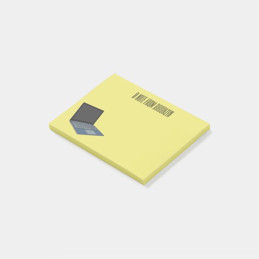 Post-it® Illustration de dessin sur ordinateur portable (Incliné)