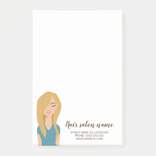 Post-it® Illustration de femme blonde aux cheveux longs Sal