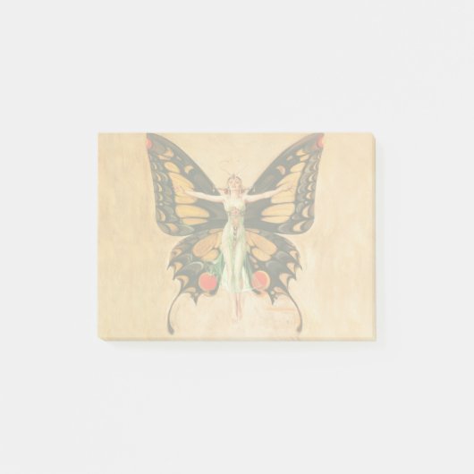 Post-it® Illustration de femme volant papillon Flapper (Devant)