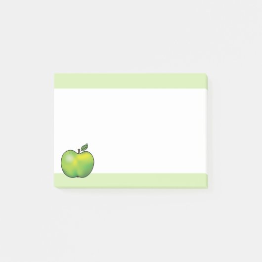 Post-it® Illustration de fruits de pomme de dessin vert (Devant)