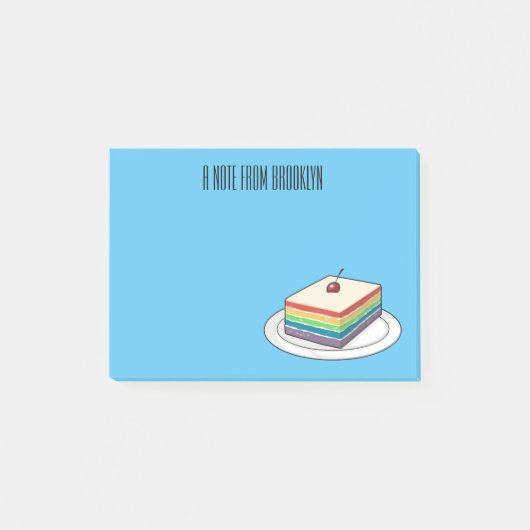 Post-it® Illustration de gâteau arc-en-ciel (Devant)