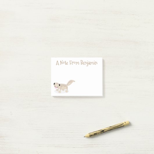 Post-it® Illustration de gecko tan tan mignon (Sur un bureau)