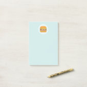 Post-it® Illustration de hamburger avec tomate et laitue (Sur un bureau)