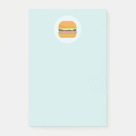 Post-it® Illustration de hamburger avec tomate et laitue (Devant)
