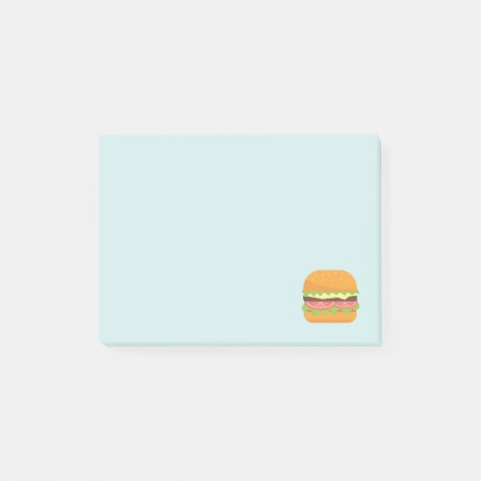 Post-it® Illustration de hamburger avec tomate et laitue (Devant)