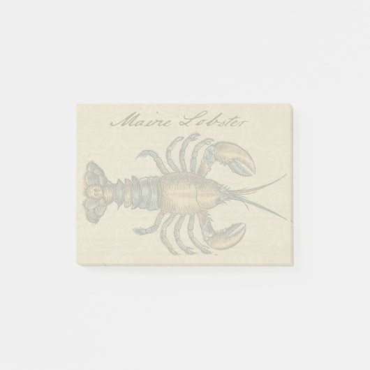 Post-it® Illustration de homard, fruits de mer du Maine (Devant)