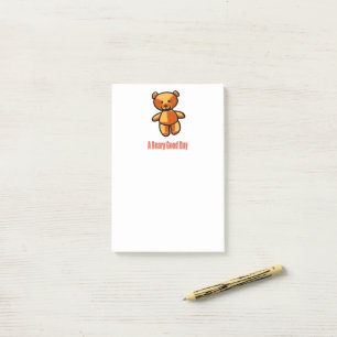 Post-it® Illustration de jeu de mots avec un ours en peluch