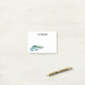 Post-it® Illustration de la bande dessinée d'un train à bal (Sur un bureau)