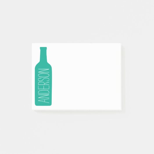 Post-it® Illustration de la bouteille de vin - Nom blanc mo (Devant)