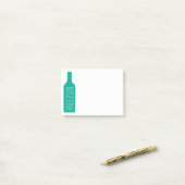 Post-it® Illustration de la bouteille de vin - Nom blanc mo (Sur un bureau)