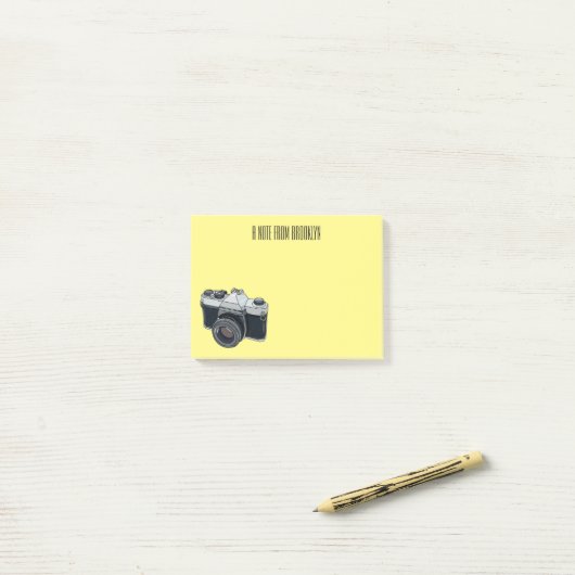 Post-it® Illustration de la caméra (Sur un bureau)