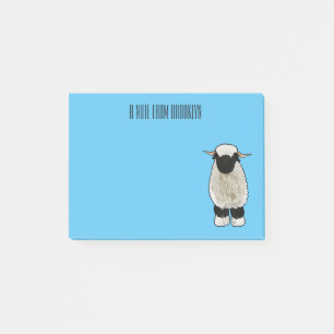 Post-it® Illustration de la caricature de mouton Valais Bla
