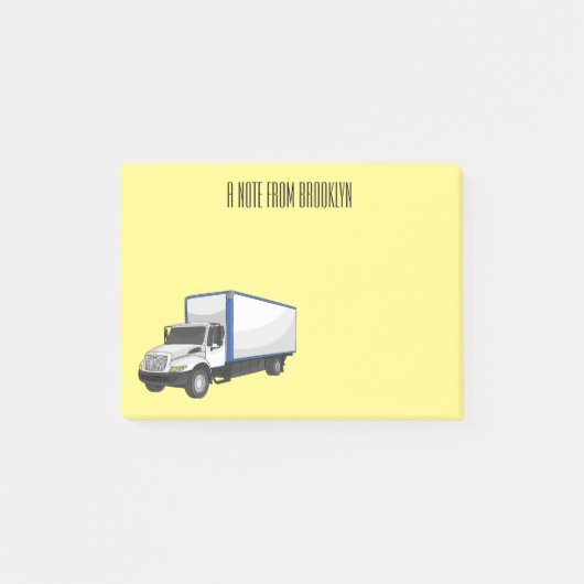 Post-it® Illustration de la caricature du camion-boîte (Devant)