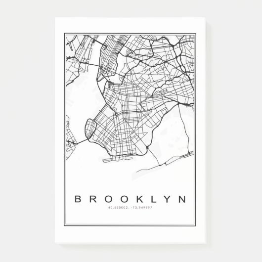 Post-it® Illustration de la carte de Brooklyn (Devant)