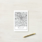 Post-it® Illustration de la carte de Milan (Sur un bureau)