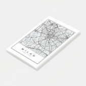 Post-it® Illustration de la carte de Milan (Incliné)