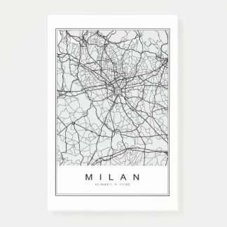 Post-it® Illustration de la carte de Milan