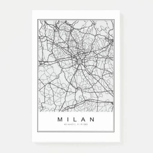 Post-it® Illustration de la carte de Milan (Devant)