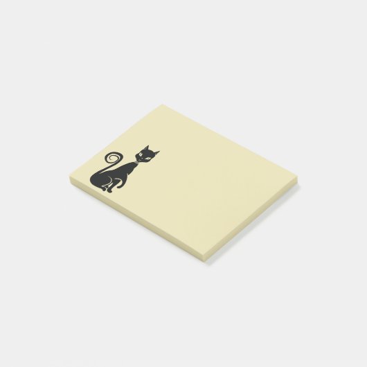 Post-it® Illustration de la féline du chat noir (Incliné)