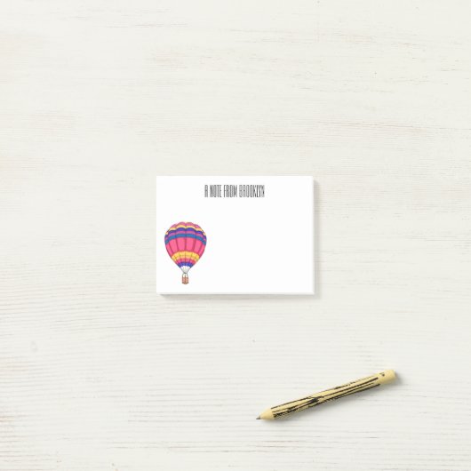 Post-it® Illustration de la montgolfière (Sur un bureau)