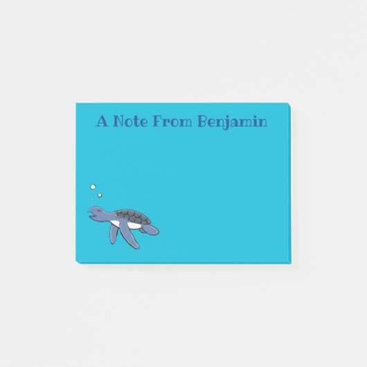 Post-it® Illustration de la petite tortue de mer (Devant)