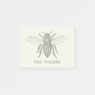 Post-it® Illustration de l'abeille du travailleur vintage