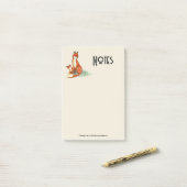 Post-it® Illustration de l'aquarelle Momma Fox et Baby (Sur un bureau)