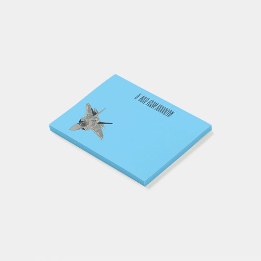 Post-it® Illustration de l'avion de chasse (Incliné)