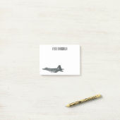 Post-it® Illustration de l'avion de chasse (Sur un bureau)